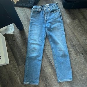 Redone stovepipe stretch jeans size 25 like new